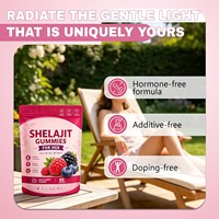 Gummies de Shilajit saveur baies mélangées avec Ashwagandha, marque privée OEM, pour l'équilibre hormonal et l'énergie féminine