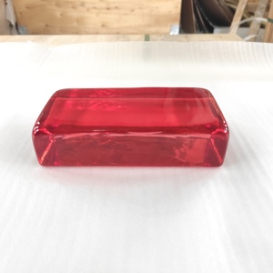 <span class=keywords><strong>Brique</strong></span> de verre rectangulaire transparente <span class=keywords><strong>rouge</strong></span> 200*100*50mm, bloc de verre thermofusible pour salle de bain, hôtel, hall - Product Image 3