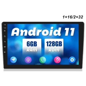 Универсальный автомобильный DVD-радио, двойной Din, сенсорный экран, GPS, WIFI, Android 11, 7 дюймов, 9 дюймов, 10 дюймов, 6 + 128G