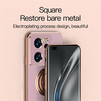 Nouveau produit 2023, béquille, support d'anneau doré, antichoc, noir, TPU souple, étui de téléphone de luxe rose pour Xiaomi 13T