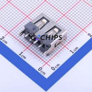 U-A-24DD-W-10 USB Connector Through hole Component (THT) Connector Type-A USB 2.0 Female Through Hole - Product Image 2