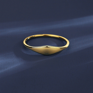 Vente en gros de bagues fines en acier inoxydable plaqué or 18 carats, minimalistes, fines, à superposer, bijoux pour femmes - Product Image 3