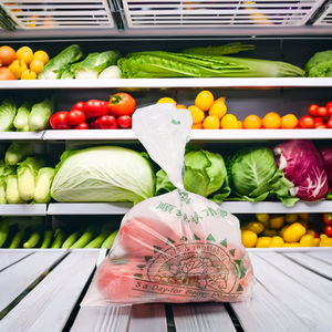 Borsa all'ingrosso per uso domestico materiale per uso alimentare HDPE sigillato <span class=keywords><strong>punto</strong></span> di rottura con rotolo di frutta ispessita da cucina - Product Image 2