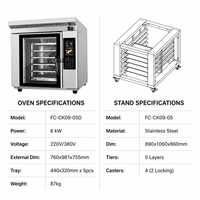 Four à convection rotatif électrique commercial à 5 plateaux, en acier inoxydable robuste, équipement de boulangerie industriel, pour camion de restauration