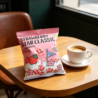 Sachet d'emballage alimentaire à haute barrière avec soufflet, scellé au centre, laminé, résistant à l'humidité, pour aliments soufflés
