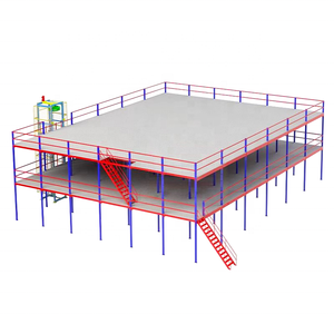 Heavy Duty <strong>Steel</strong> <strong>Shelving</strong> Supported Mezzanine Rack Multi-Level Storage Platform with Metallic <strong>Shelves</strong> - Product Image 1