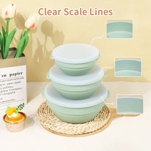 Ensemble de boîtes à lunch réutilisables pour la maison, boîte de rangement alimentaire pliable en silicone avec couvercle, préparation des repas, boîte à lunch - Product Image 3