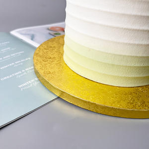 PACKINWAY Plateau à gâteau carré personnalisé en carton ondulé doré de 12 mm d'épaisseur, gaufrage, matériaux recyclés, revêtement UV brillant - Product Image 5