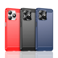 Coque arrière en TPU souple résistante aux chocs en fibre de carbone pour téléphone portable Huawei Honor X5C Plus/X5C 4G