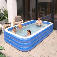 Piscine rectangulaire gonflable en PVC écologique à trois couches de 180*130*56 cm pour une utilisation à domicile en extérieur, pliable pour enfants et adultes