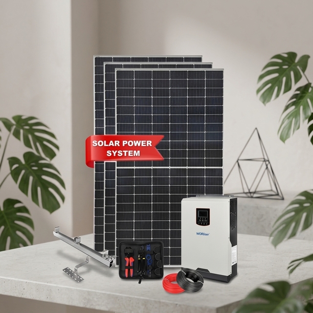 Worider Grid-Tie Off-Grid Solar System 1-30kW Residential Solar Power System Hybrid Inverter MPPT/PWM Lithium Ion Battery Smart