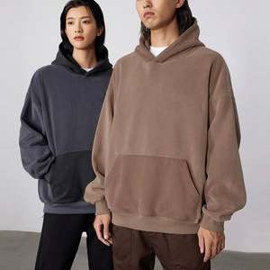 Sweats à capuche surdimensionnés personnalisés, poids lourd 400gsm, sweats à capuche unis sans cordon pour l'impression - Product Image 1