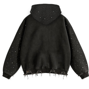 Sweat à capuche avec strass, sweat à capuche Y2k en <span class=keywords><strong>coton</strong></span> et polyester, sweat oversize - Product Image 3