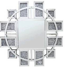 Espejo moderno de lujo con diamante aplastado, decoración artística brillante, para sala de estar y salón, hecho a mano, para el hogar - Product Image 4