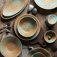 Service de vaisselle rétro en céramique pour la maison et la cuisine – Assiettes et bols en porcelaine