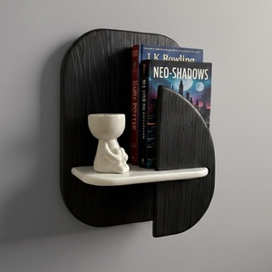 Estantes Flotantes Redondos <span class=keywords><strong>para</strong></span> Decoración del Hogar, <span class=keywords><strong>Estante</strong></span> de Pared de Madera en Forma de Medio Círculo, Estantería Contemporánea, Estantes <span class=keywords><strong>para</strong></span> Libros, Almacenamiento y Exhibición - Product Image 1