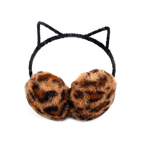 素敵なヒョウ柄の暖かいイヤーマフ、フェイクファーの暖かいイヤーマフ、カスタムロゴ入り冬用イヤーマフ - Product Image 5