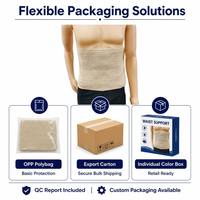 Ceinture abdominale beige avec panneau frontal côtelé à double texture et panneaux latéraux lisses effet feutre
