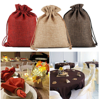 Sachets en toile de jute imitation personnalisés avec logo, petits sacs cadeaux en jute pour bijoux, bibelots, faveurs de mariage, emballage de sachets