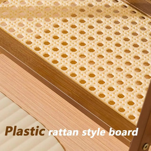 Wooden Two Tier <b>Shelf</b> With Mesh Mat For Kitchen Storage Organization - Product Image 2