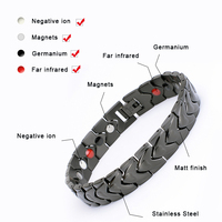 Bracelet d'énergie à ions négatifs en acier inoxydable avec logo personnalisé, thérapie magnétique, bijoux en titane, sport, bio-équilibre, santé