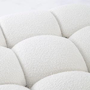 أريكة قماشية حديثة مخصصة بثلاثة مقاعد، مجموعة أرائك قطاعية معيارية قابلة للتركيب بحرية، أريكة بوكليه بيضاء لغرفة المعيشة وورشة العمل - Product Image 4