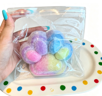 Jouet anti-stress en forme de patte de chat floquée, dégradé arc-en-ciel, 12 cm, en TPR, mignon, pour la décompression