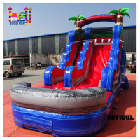 Château gonflable commercial Heyhail en PVC de qualité supérieure, 4,27 m, avec toboggan aquatique et zone de saut, couleur personnalisable