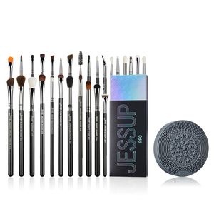 Per Jessup professionale pennelli per il trucco degli occhi Set T341 8 pz pennelli a forma piatta con manico per labbra in bundle con tappetino per la pulizia A002