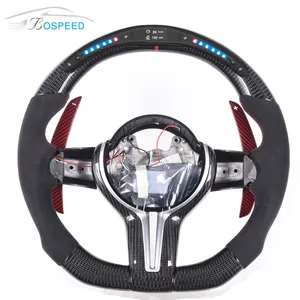 Custom Auto LED Real Carbon Fiber Steering Wheel For BMW M1 M2 M3 M4 M5