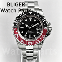 Montre de plongée de luxe BLIGER 43 mm pour homme, style marin, lunette rotative, acier inoxydable, bracelet poli, lumineuse, mouvement mécanique NH35A
