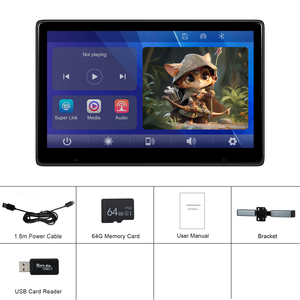 Podofo 9/10 inch IPS màn hình Xách Tay Xe tựa đầu máy tính bảng đài phát thanh Video Player Car Monitor không dây Carplay Android Auto BT FM - Product Image 6