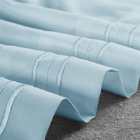 Parure de draps de luxe bleu clair 4 pièces pour hôtel, linge de lit soyeux et doux avec taies d'oreiller brodées, draps rafraîchissants et infroissables