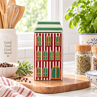 Pot à épices en céramique en forme de maison, récipient de rangement de cuisine, pot à assaisonnements mignon style Cottagecore, décoration d'intérieur, cadeau
