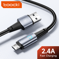 Cables de Datos Toocki 2024, los Más Recientes, Android, Carga Rápida 2.4a, Cable Micro USB con Indicador LED, 1m 2m 3m