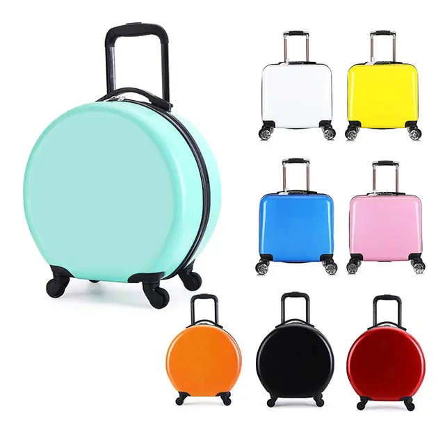 18 Inch Carry On Suitcase On Wheels Travel Rolling Luggage Kids Rounded Luggage Cabin Trolley Bag Cute Small Case Gift