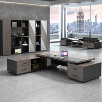 Panneau de mélamine de haute qualité LBZ-10 directeur de luxe patron bureau bureau bureau PDG patron Table de bureau en cuir