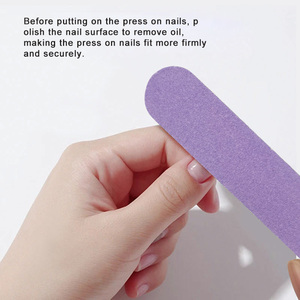 Kit de préparation des ongles à presser 5 pièces : éponge en bois, brosse anti-poussière pour ongles, mini lime polissoir, outils pour la manucure - Product Image 2