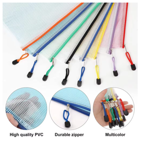 Mesh Zipper Waterproof Plastic <b>Document</b> Multipurpose for Travel Storage Office Appliances Home Organize <b>Bags</b> - Product Image 3
