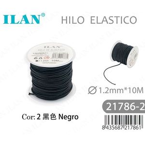 เอ็นยางยืด Ilan ขนาด 1.2 มม. ยาว 10 ม. สีดำ สำหรับทำเครื่องประดับ - Product Image 1