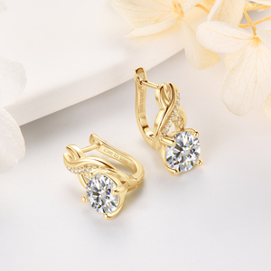 Popular New Designed 925 Sterling <strong>Silver</strong> 8mm 2CT Round Moissanite Stud <strong>Infinity</strong> Hoop <strong>Earrings</strong> for Women Gift - Product Image 2