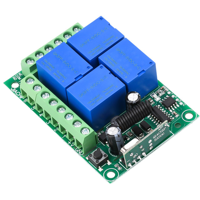 Remote Control Switch Learning-Type DC Four-Channel Intelligent Wireless Module Relay AC 90220V 433 MHz Made Mainland