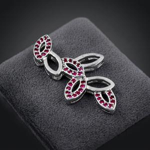 Art Palace - Colgante Unisex de Plata 925 con Forma de Flor y Circonita Roja, Moderno, para Uso Diario - Product Image 1