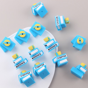 3D nuova perla fai da te ciuccio braccialetto a catena cartone animato libro da caffè Silicone perline focale per la creazione di gioielli - Product Image 5