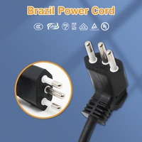 Personnalisation d'usine brésil 12/16/20A 250V prise 3 broches 3x0.75MM2 câble d'alimentation PS4 utilisé sur les fabricants de cordons d'alimentation pour lampe à sel