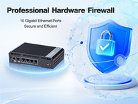 Mini PC Industrial Firewall N150 con 4 Puertos Intel I226V Gigabit LAN, 2 Puertos 10Gbps SPF+, 1 Puerto RS232 COM, HD-MI, DP, Pantallas Dobles para Seguridad de Red