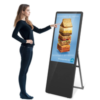 Afficheur numérique LCD sur pied pour intérieur, support publicitaire mobile en forme de A, lecteur multimédia portable, affichage pour centre commercial, magasin de détail