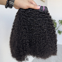 Pedido al por mayor en línea de extensiones de cabello humano virgen vietnamita Afro rizado, mechones de cabello de un solo donante, extensiones onduladas naturales con puntas gruesas