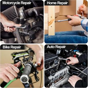 1/4 In Drive <b>Ratchet</b> Wrench Set 46 Piece Automotive Repair Tools Carbon Steel <b>Socket</b> Hexagon - Product Image 5