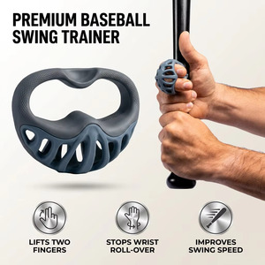 Entraîneur de swing de baseball, aide au battement, amélioration de la vitesse de rotation de la batte, équipement d'entraînement pour la paume, pour joueurs de softball professionnels, en silicone, étanche - Product Image 1